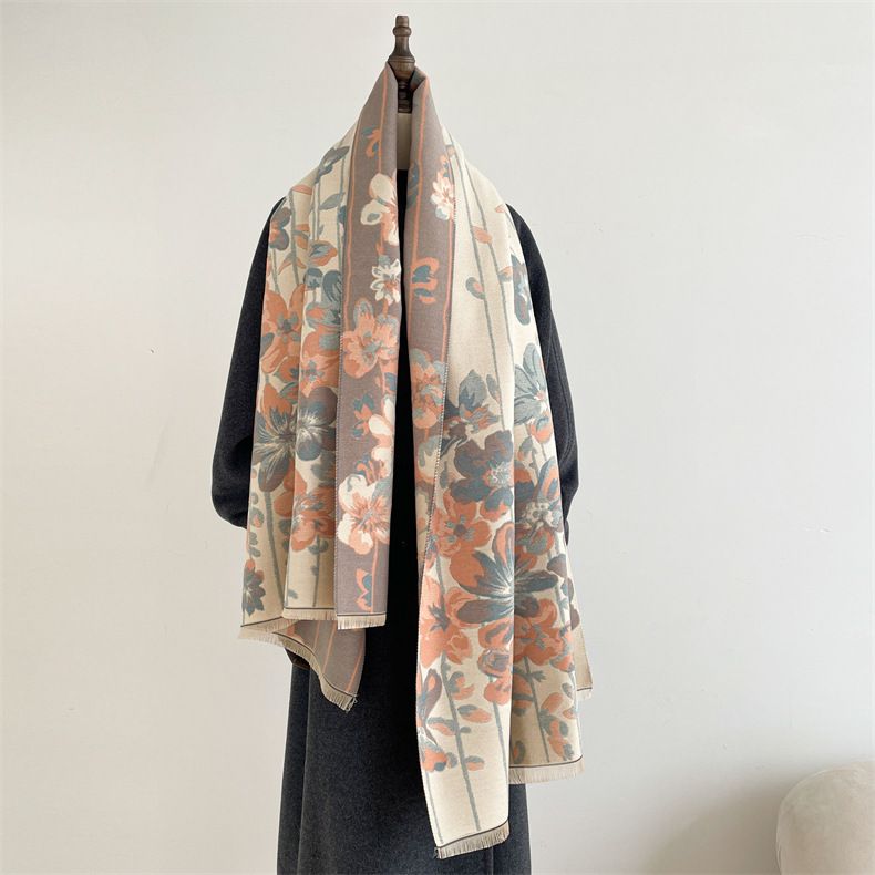 Hochwertiger warmer Schal aus Kaschmir mit Fransen für Damen, Nickerchendecke im Retro-Ethno-Stil_voghion.com