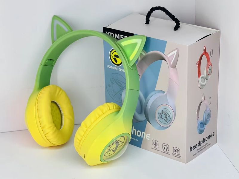 Headset Bluetooth Headset Luminous Cat Ear Cute Wireless Headset Gift YDM58_voghion.com