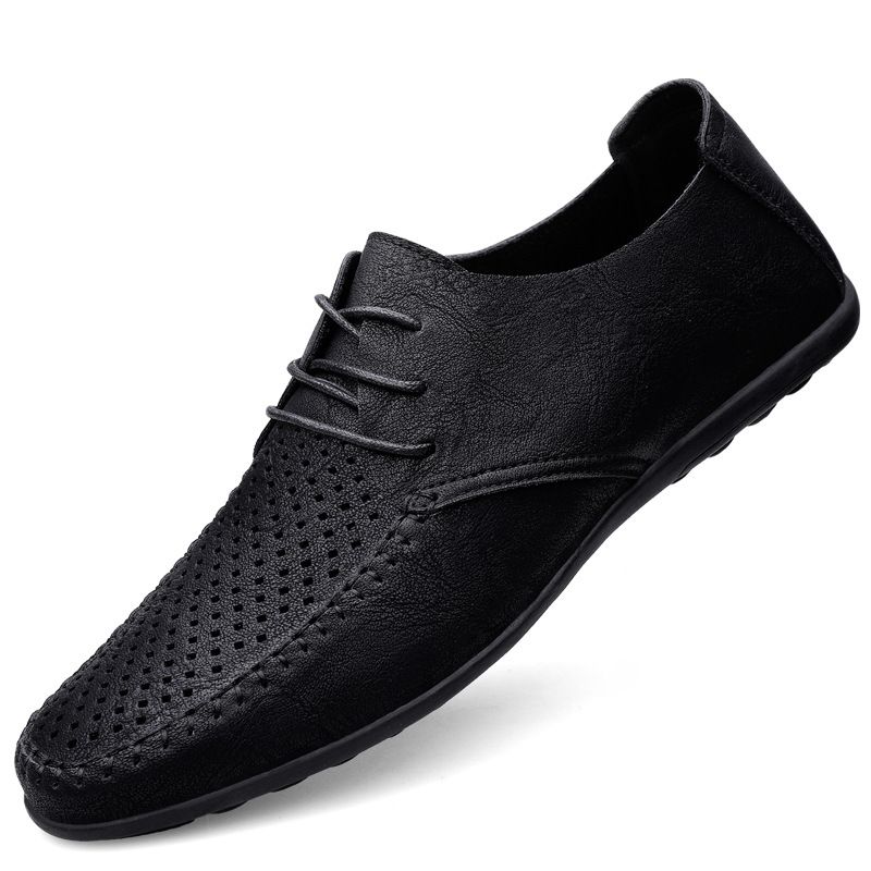 Große Ultra-Faser Hohl Loafers Klassische Herren Lederschuhe 2025 Sommer Neue Mode Trend Mokassins_voghion.com
