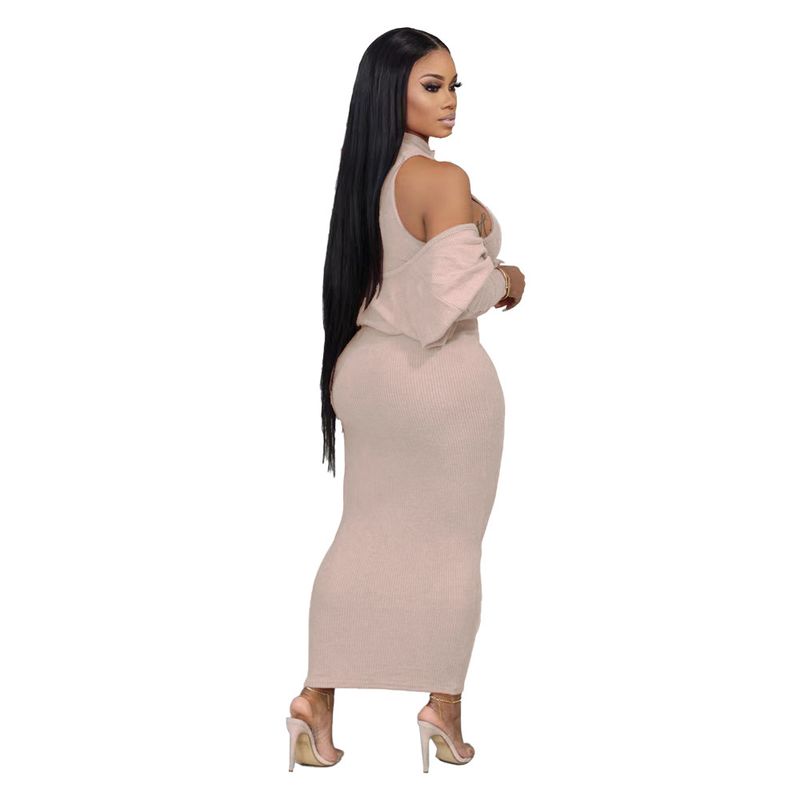 Women's vest dress + small coat slimming inside with outside wear style_voghion.com