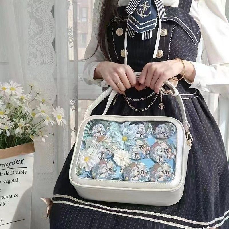 Borsa a tracolla semplice e versatile di grande capacità, design di nicchia trasparente Anime Pain del 2024, per le donne_voghion.com