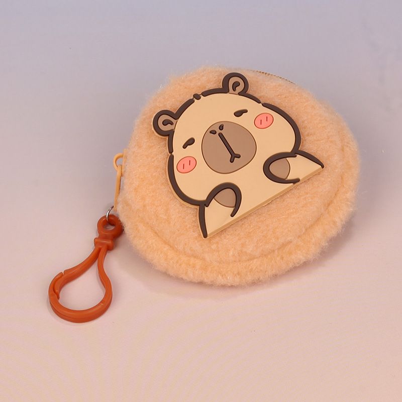Porta-moedas de pelúcia com desenho animado, capa para fone de ouvido, porta-cartões, mini bolsa de armazenamento criativa Capivara, pingente_voghion.com