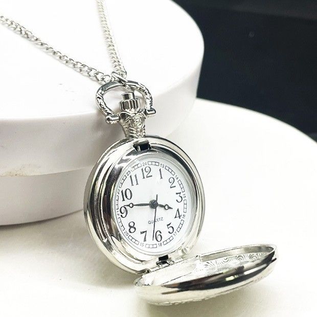 Orologio da tasca fai da te per bambini, con custodia a scatto, di medie dimensioni, con collana e studente, consegna rapida_voghion.com