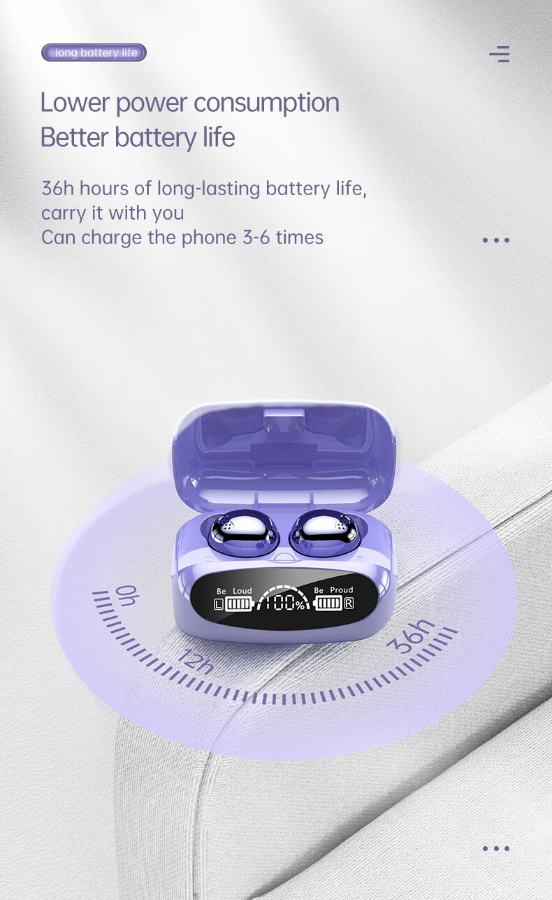 M32 Wireless Binaural Digital Display Large Touch Noise Reduction Low Delay TWS Bluetooth Headset_voghion.com