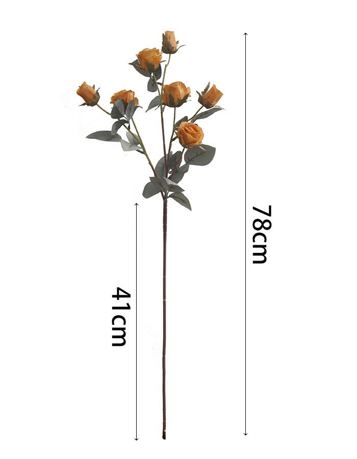 Amerikanesch Europäesch Retro Land 7 Rosen Kënschtlech Blummen Seideblummen Hochzäitsdekoratioun Heemdekoratioun Blummen Kënschtlech Blummen_voghion.com