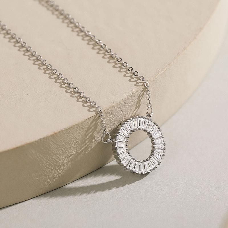 Tancise S925 Sterling Silver Daisy Pendant Halsband Klassisk mångsidig nyckelbenskedja_voghion.com
