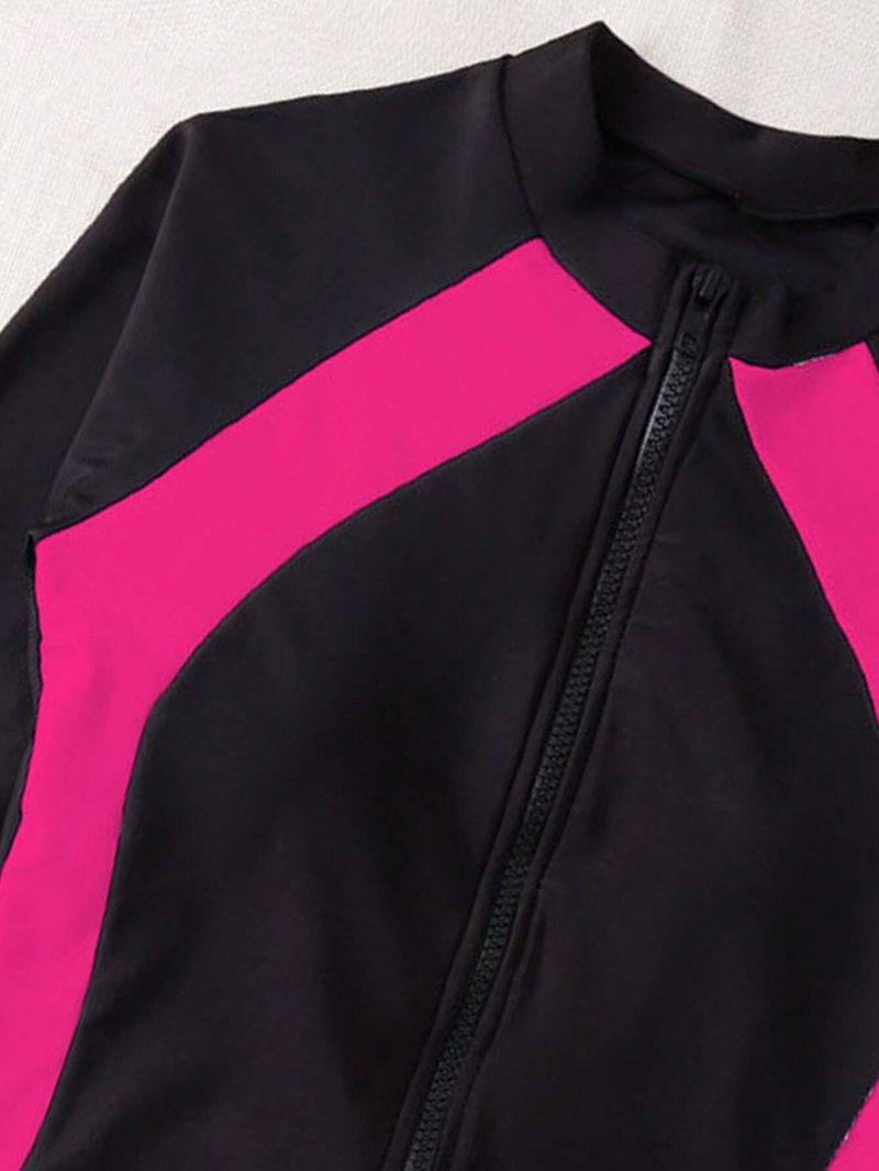 Γυναικεία Ρούχα Στολή Κατάδυσης, Στενή Προστασία από τον Ήλιο, Τρίγωνο, Γωνία, Μακρυμάνικο Μαγιό_voghion.com