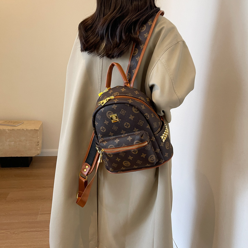 Mochila estampada de gama alta, nueva y versátil, a la moda, bolso de viaje estampado a la moda para mujer, mochila informal de gran capacidad_voghion.com