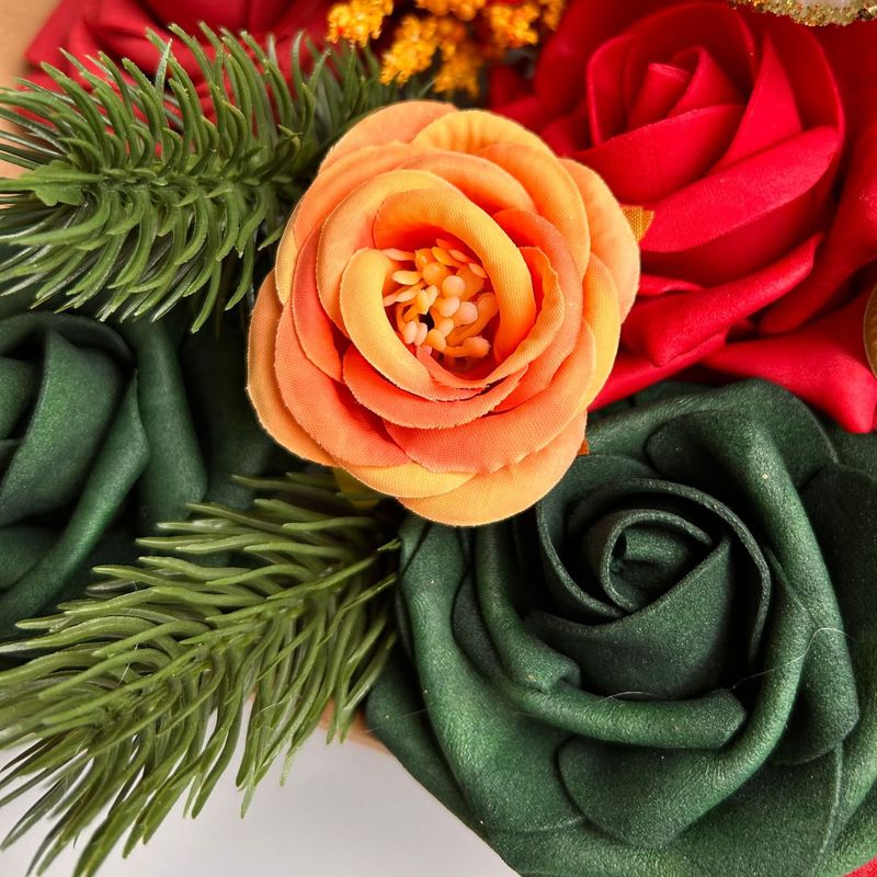 Weihnachtsgeschenke: Künstliche Weihnachtsblumen, DIY-Geschenkbox, Blumendekoration für Zuhause und draußen_voghion.com