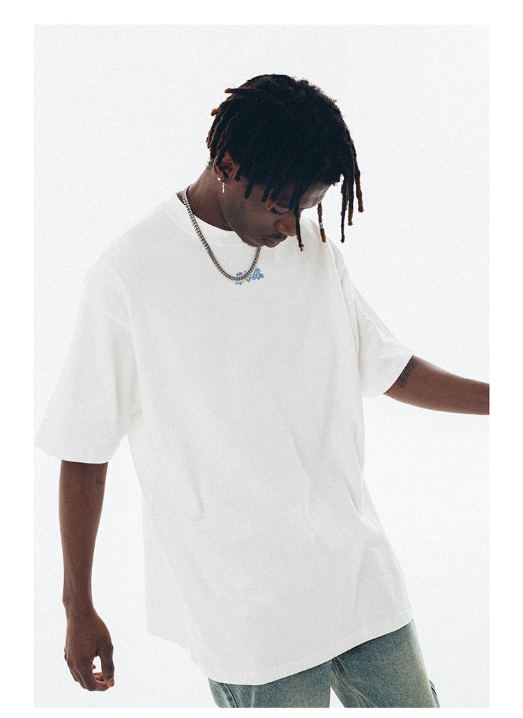 Herren STA National Trend Flamme Kleinbuchstaben Logo bedruckt Kurzarm Jungen und Mädchen Trendy Marken Tops T-Shirt Reine Baumwolle Halbarm Paarbekleidung_voghion.com