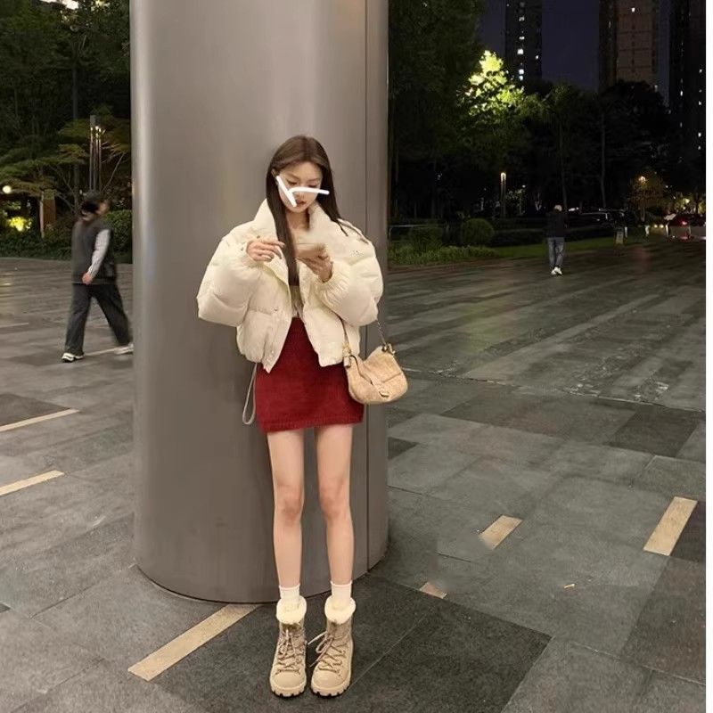 Wool-Lined Boots Lace-Up Round Toe 2025 Fall/Winter New Women's Snow Boots Stylish Versatile_voghion.com