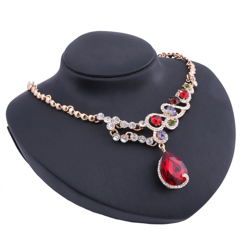 Set di gioielli da donna con zirconia cubica color oro, collana, orecchini, bracciale, anello, moda, ballo di fine anno_voghion.com