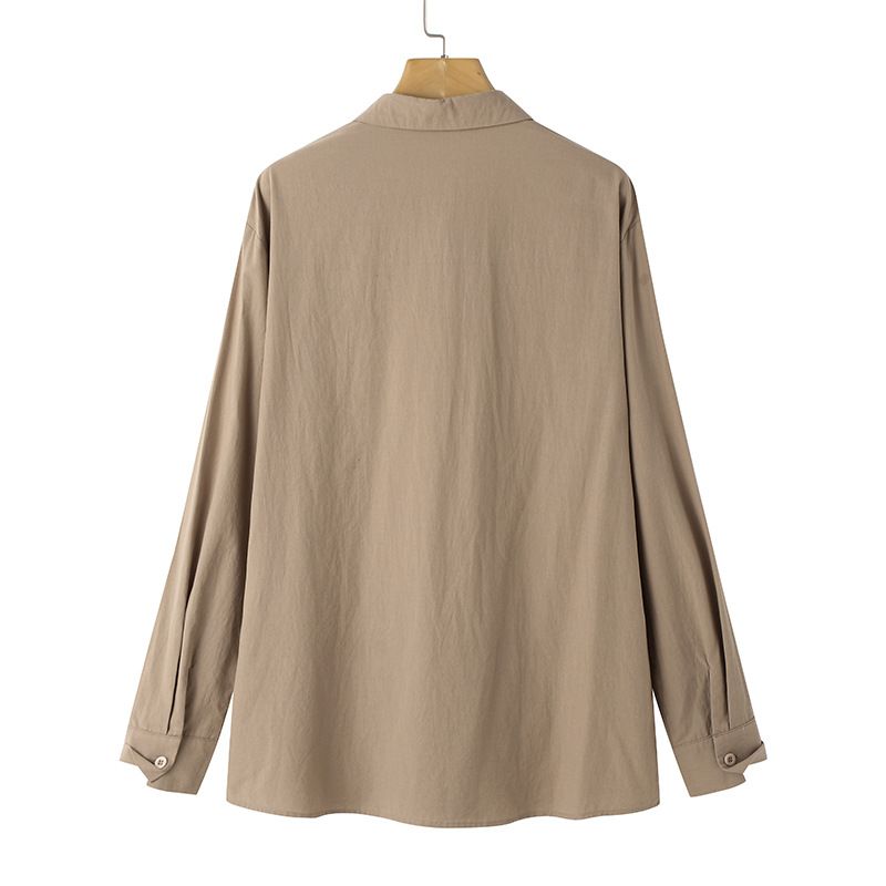 Camicie da donna in tinta unita per donna, abbigliamento da donna retrò, top chic di alta qualità, leggeri e dallo stile maturo_voghion.com
