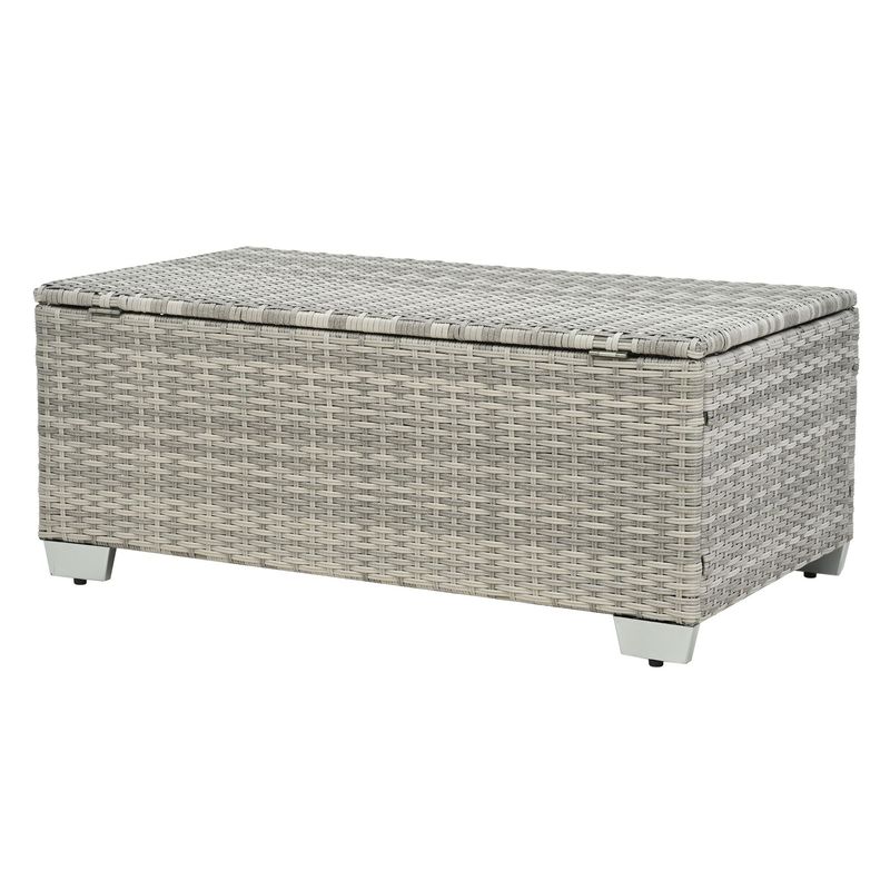 10 Piece PE Rattan Patio Furniture Set, Sectional Sofa Set, Outdoor Patio Furniture Set With Cushions & Tempered Glass Coffee Table_voghion.com