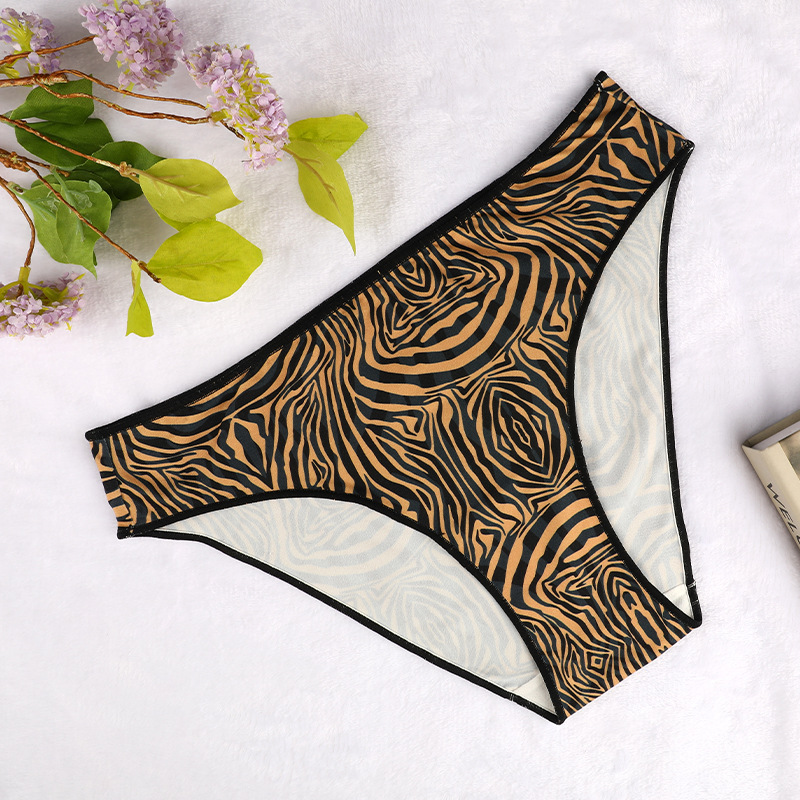 2025d New Women's Leopard Print Cotton Breathable Triangle Panties Sexy Thong T-back_voghion.com