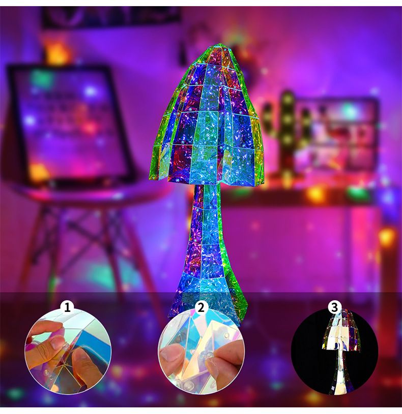 Decorative Large Mushroom Iridescent Garden Atmosphere Decoration Ornament Venue Arrangement Prop_voghion.com