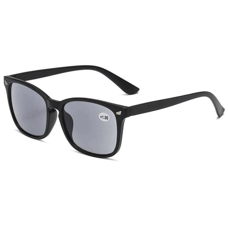 2022 New Large Square Frame Reading Gray Lens Sunglasses Classic Rivet Style Fashion Blue Light Blocking Glasses_voghion.com