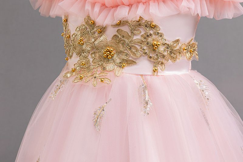 Kinderkleding Meisjes Strapless Trouwjurk Verjaardag Feest Prestaties Sleepjurk Kinderjurk_voghion.com