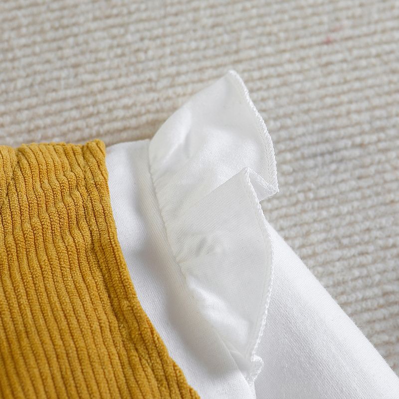 SAMGAMIBABY Kinderkleidung Herbst-Outfit Ins Baby Hoodie Cord Schultergurt Rock Zweiteiliges Set_voghion.com