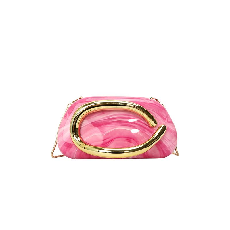 2025 New Round Box Clutch Evening Mini Small With Metal Hardware Handle Chain Crossbody Shoulder Bag_voghion.com