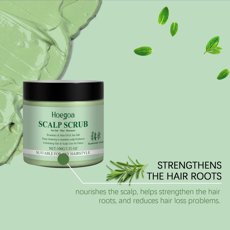 Hoegoa Rosemary Scalp Scrub, A Gentle, Cleansing, Moisturizing, Refreshing And Soothing Scalp Scrub_voghion.com
