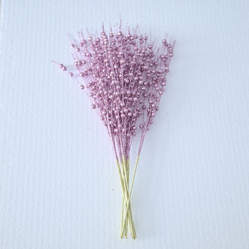 Decorazioni di fiori in polvere d'oro di Natale simulate, accessori fai da te per alberi di Natale, palline di schiuma per potatura, paillettes in polvere d'oro_voghion.com