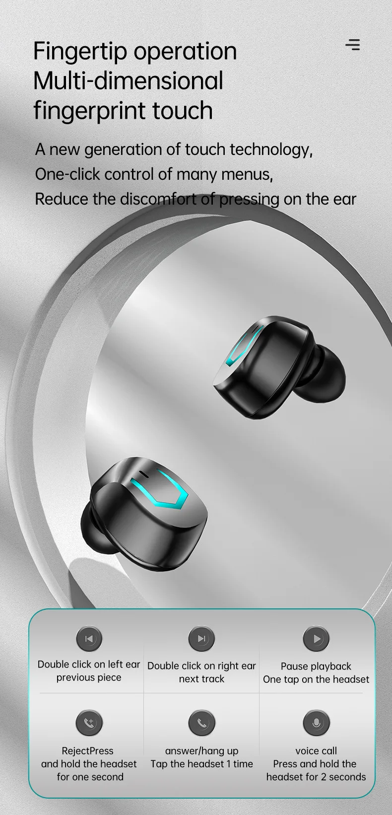 M36 TWS Langattomat kuulokkeet Bluetooth Urheilukuulokkeet In-Ear Touch Melua vaimentavat Pro-kuulokkeet HD-puhelu ja Mic Sport -nappikuulokkeet_voghion.com