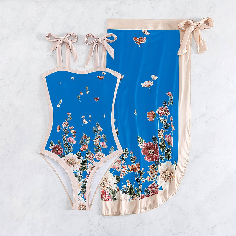 Europejski i amerykański konserwatywny strój kąpielowy jednoczęściowy, szyfonowa spódnica, dwuczęściowy swobodny brzuch zakrywający damski strój kąpielowy_voghion.com