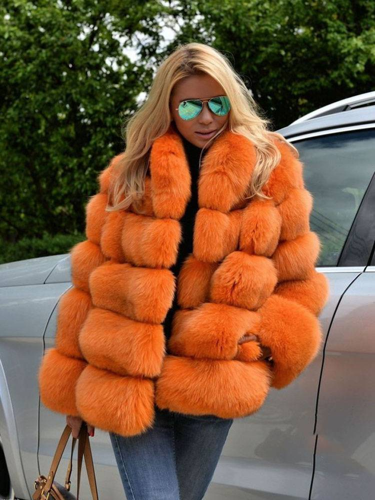 Women's Clothing autumn and winter new fur coat women's fur coat fox fur splicing ready_voghion.com