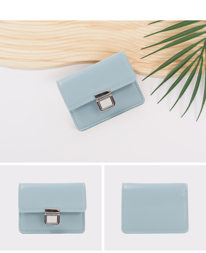 Wallet niche design ladies wallet short solid color simple all match ins student coin purse_voghion.com