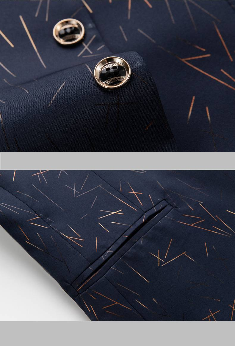 Sıcak Satış Yeni Erkek Takım Elbise, Slim Fit Baskılı Elbise, İş Gündelik, Dik Yaka Takım Elbise, Parti, İş ve Düğün İçin Tek Batı Üstü_voghion.com