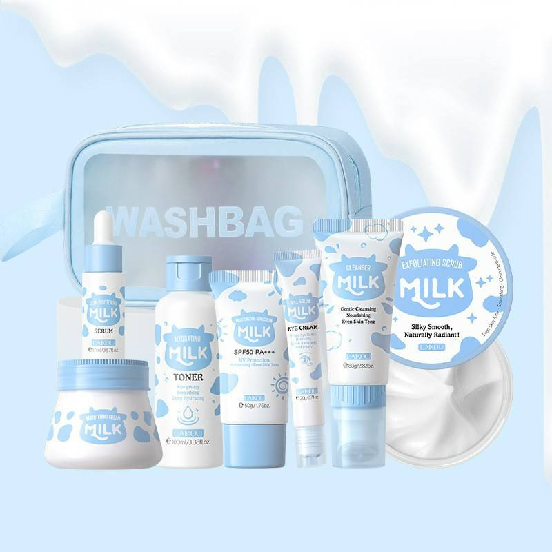 LAIKOUFENYIQUIYUM Milk Series Set per la cura della pelle combinata idratante e nutriente_voghion.com