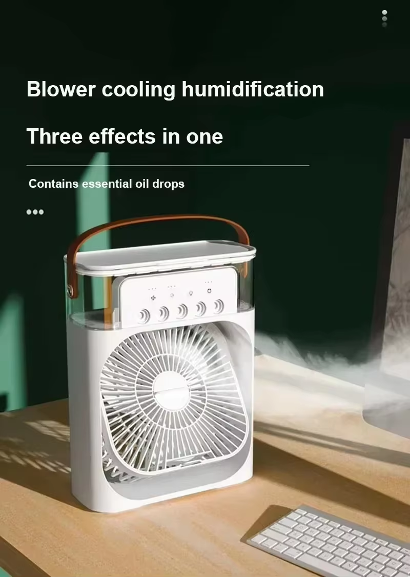 Ventilador inteligente 3 em 1, diodo emissor de luz, luz noturna, umidificador portátil com ar condicionado, escritório doméstico, novo ar condicionado, refrigerador_voghion.com