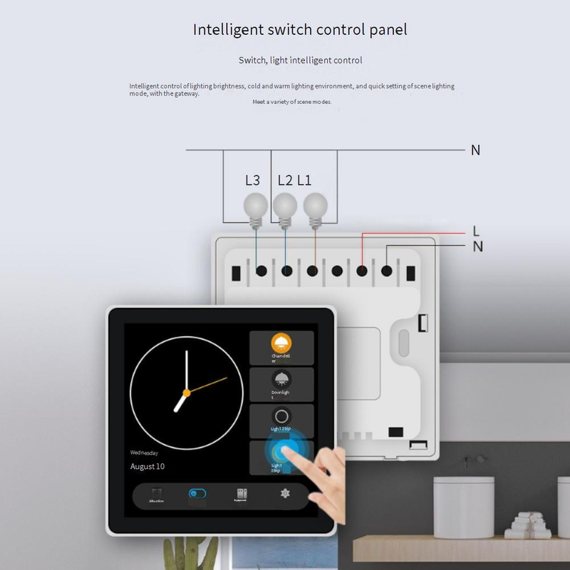 Interruttore a pannello touch intelligente (4 canali) - Telecomando ZigBee, nessun cavo neutro richiesto, modalità scena e funzione timer_voghion.com