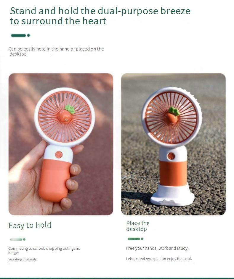 Mini ventilatore portatile ricaricabile tramite USB - Silenzioso e portatile con supporto per telefono, perfetto per scrivania, esterni e viaggi_voghion.com