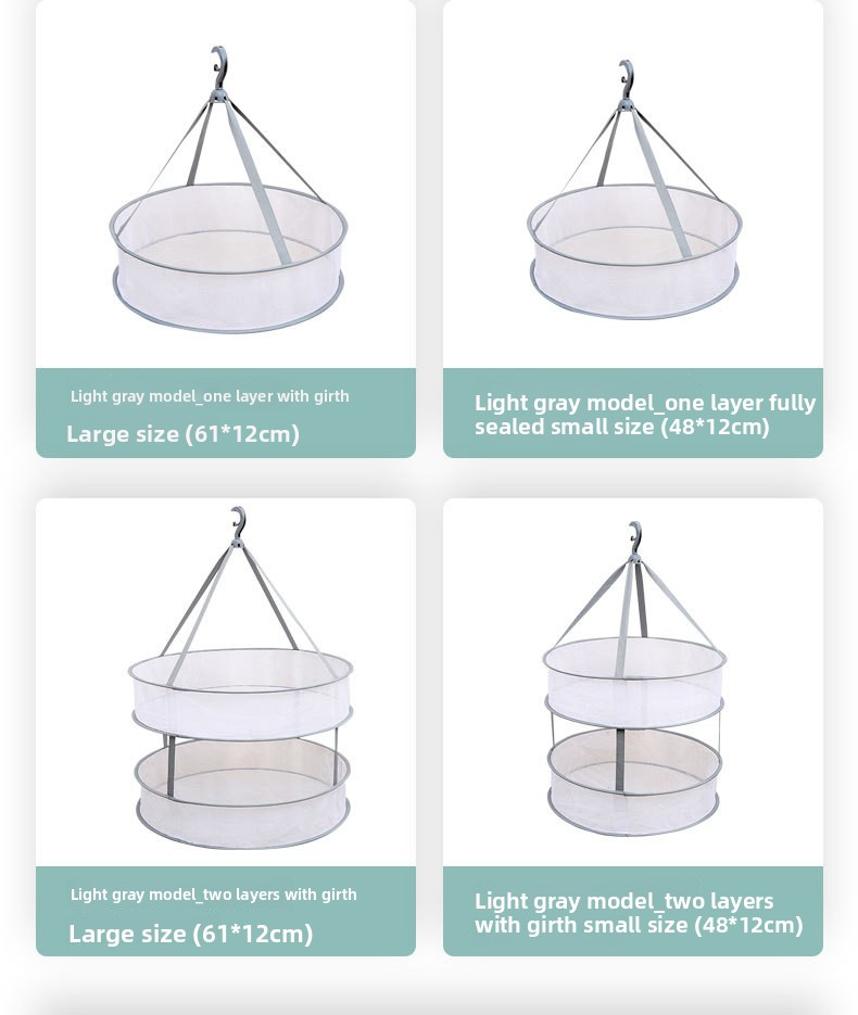 2-Tier Laundry Drying Net - Spacious Flat Surface For Underwear & Socks Windproof & Foldable For Indoor/Outdoor Use_voghion.com