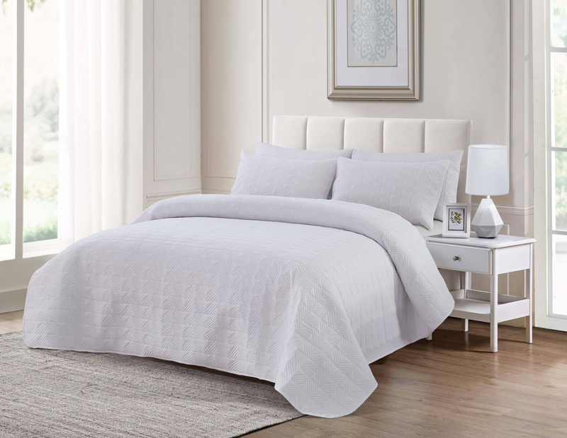 CG36 Bettbezug-Set mit geraden Kanten, quadratisch, geeignet für Schlafzimmer und Wohnzimmer (1 x Tagesdecke + 2 x Kissenbezüge, ohne Bettdecken- oder Kissenkern)_voghion.com