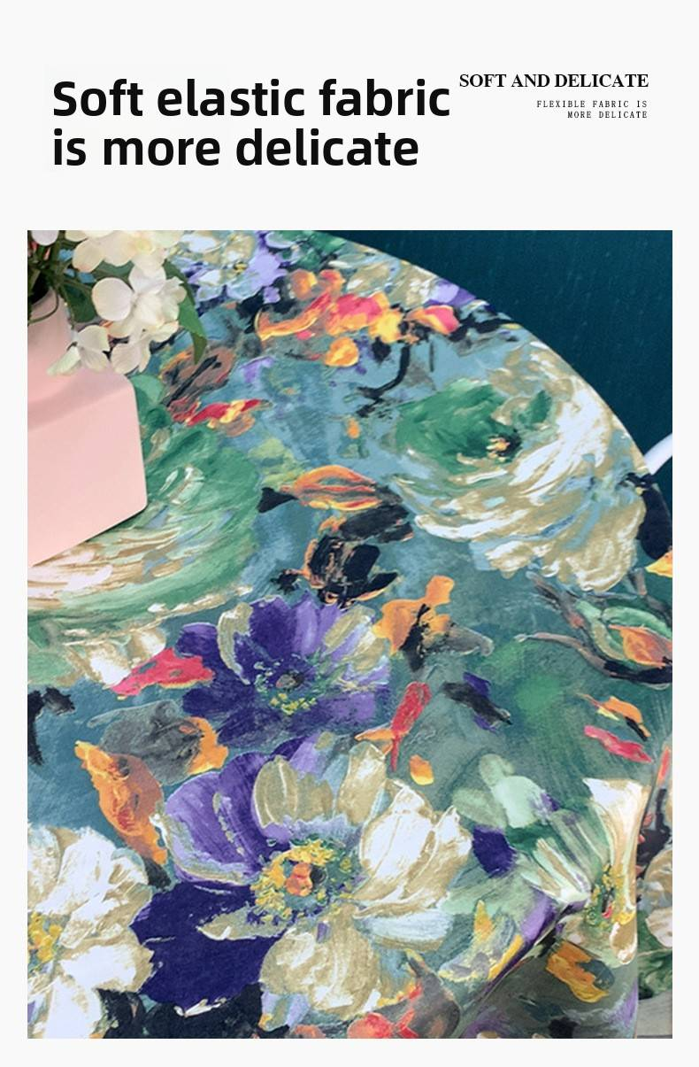 Elegante tovaglia in poliestere con motivo floreale vintage – antiscivolo, resistente al calore, copertura decorativa per sala da pranzo e cucina_voghion.com