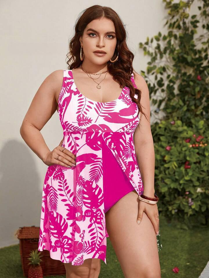 Maillot de bain une pièce élégant et échancré pour femme - Dos nu sexy, maillot de bain grande taille à imprimé floral, confortable et élégant_voghion.com