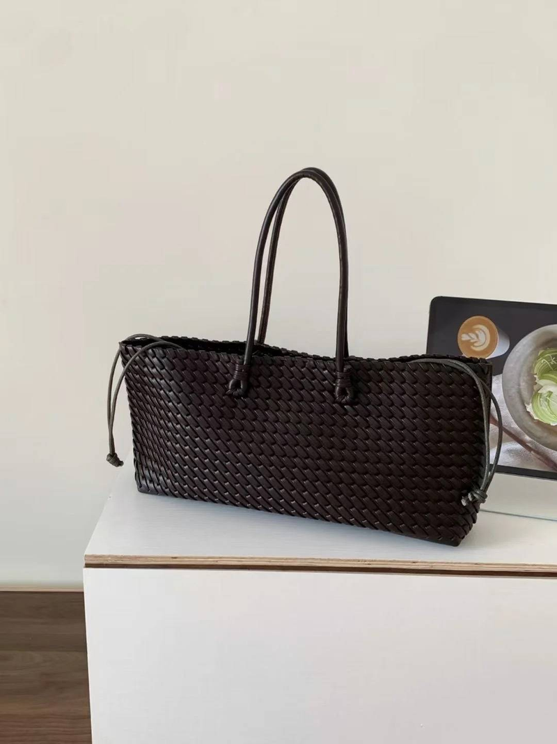 "2025 New Style Woven Tot Bag, Fashionable High-end Large Capacity Handbag, Single-shoulder Shopping Bag For Women."_voghion.com