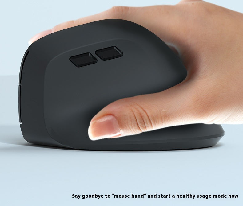 Mouse wireless ergonomico - Bluetooth e doppia modalità 2.4G, 1600 DPI, 6 pulsanti, scorrimento in 4 direzioni, ricaricabile tramite USB (nero/grigio/verde/blu/rosso)_voghion.com