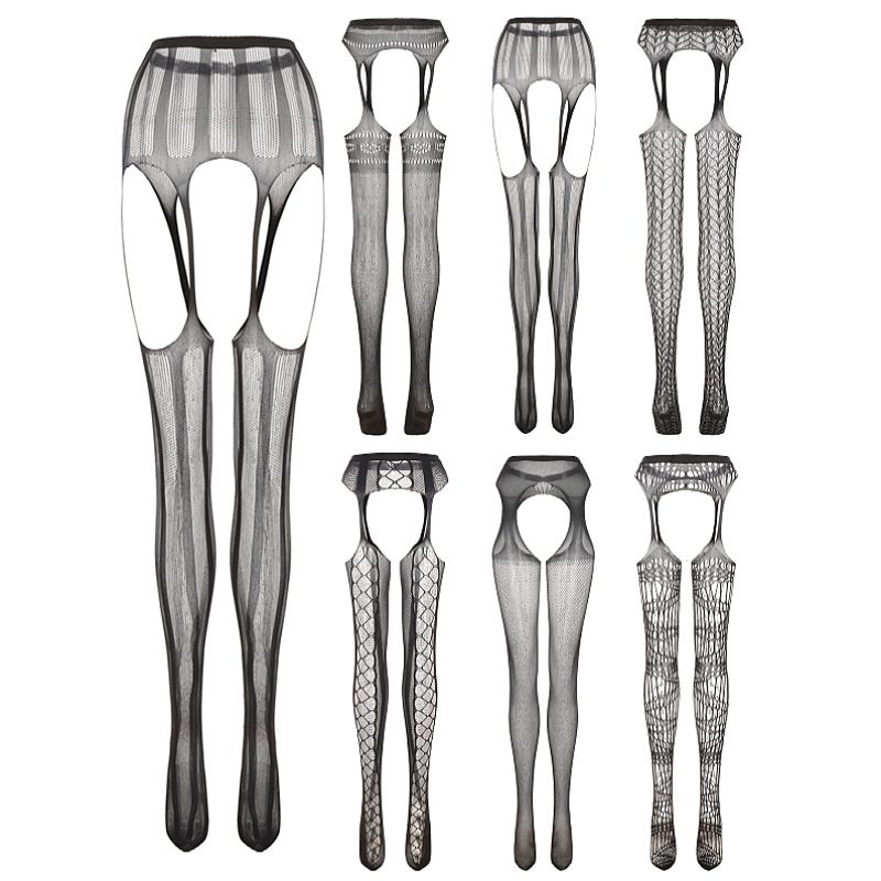 2025d Yuedie New Hollow Out Garter Jacquard Pants Tights Calze a rete 60 Series Combination Socks_voghion.com