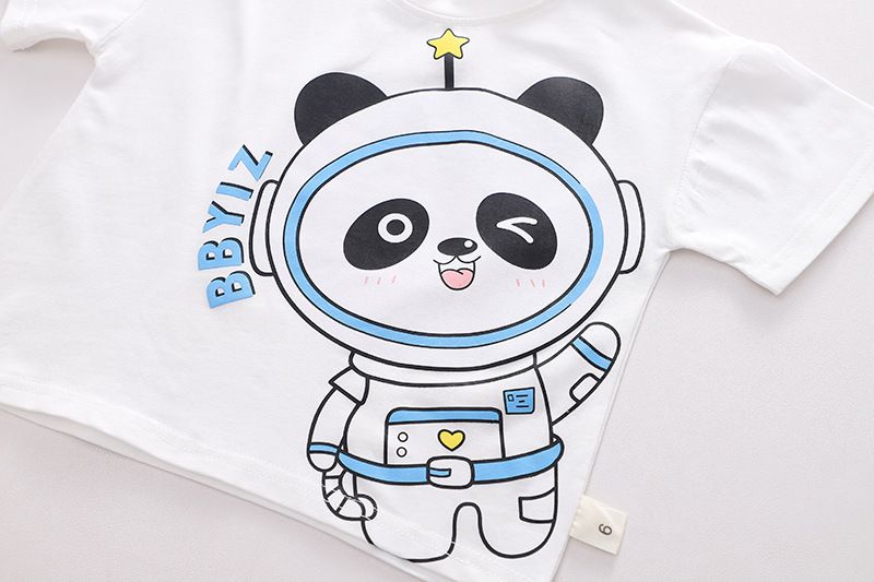 Traje de verano para niños y niños 2024, nueva y atractiva versión coreana, conjunto de dos piezas de pantalones cortos de manga corta para bebé de moda_voghion.com