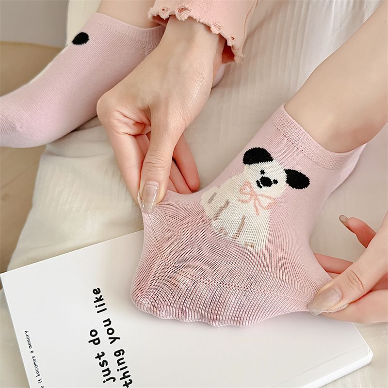 Women's & Men's Cotton No Show Socks With Cute Animal Patterns, Seamless Comfort, Breathable & Anti-Slip For Daily Wear_voghion.com