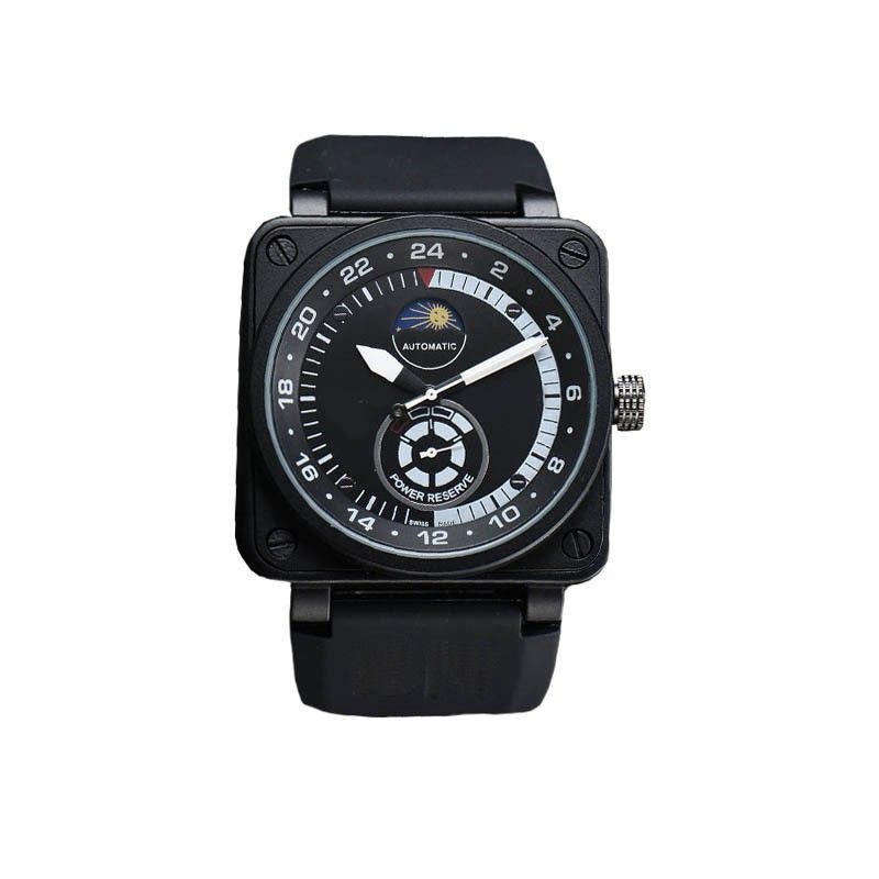 Ceas bărbătesc cu bandă din silicon BR Home, complet automat, seria Star, mecanic, complet automat_voghion.com