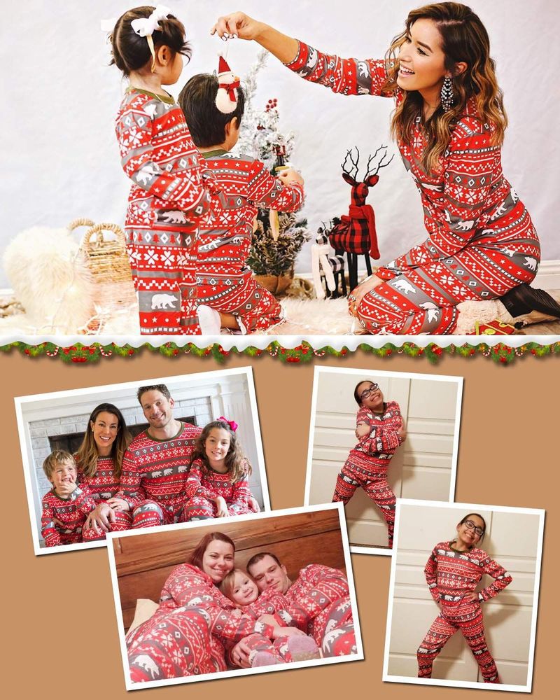 Christmas Family Matching Pajama Set – Soft Cotton Blend Sleepwear For Adults & Kids (S-3XL, Toddler 3-18M, Holiday Print, A-Class Certified)_voghion.com