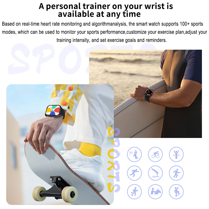 Cross-border Private Model ZL99 Smart Watch 2.01 Large Blood Pressure Heart Rate Smartwatch Running Sports Touch Screen_voghion.com