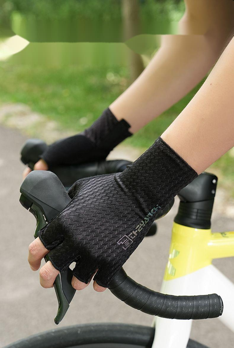Riding Gloves For Summer Road Semi Finger Mountain Biking, Men's And Women's Cycling, Sun Protection, Shock Absorption,_voghion.com