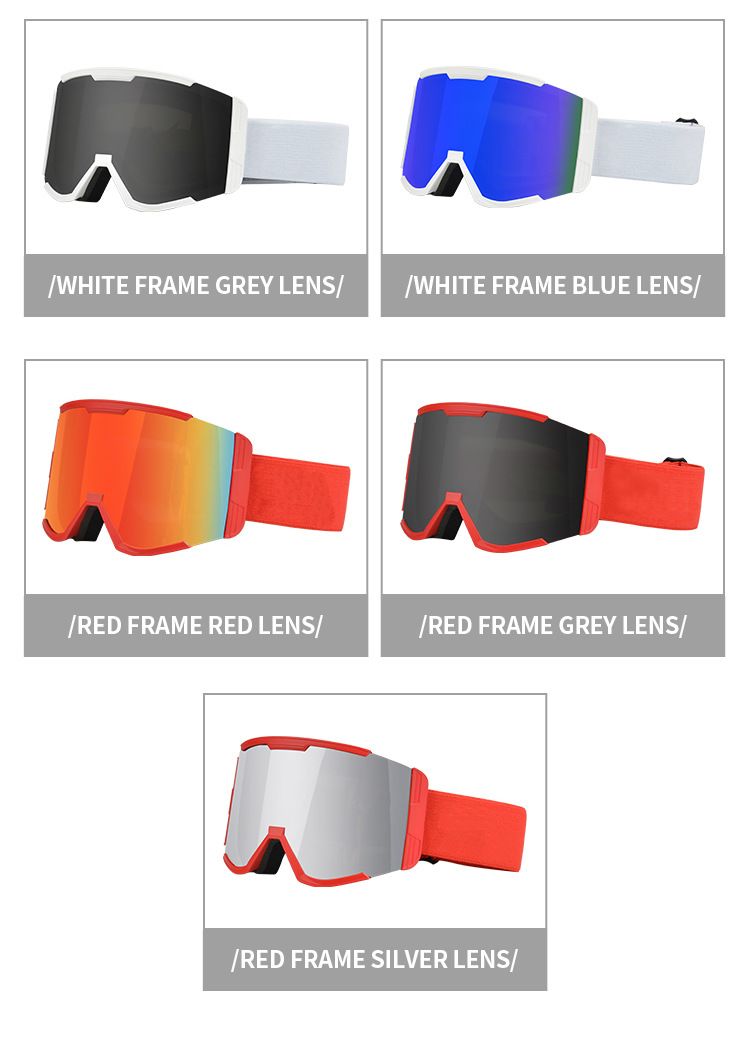 Suministros de esquí: Gafas de esquí, gafas de esquí para exteriores de alta definición, coloridas, resistentes al viento y a los rayos UV._voghion.com