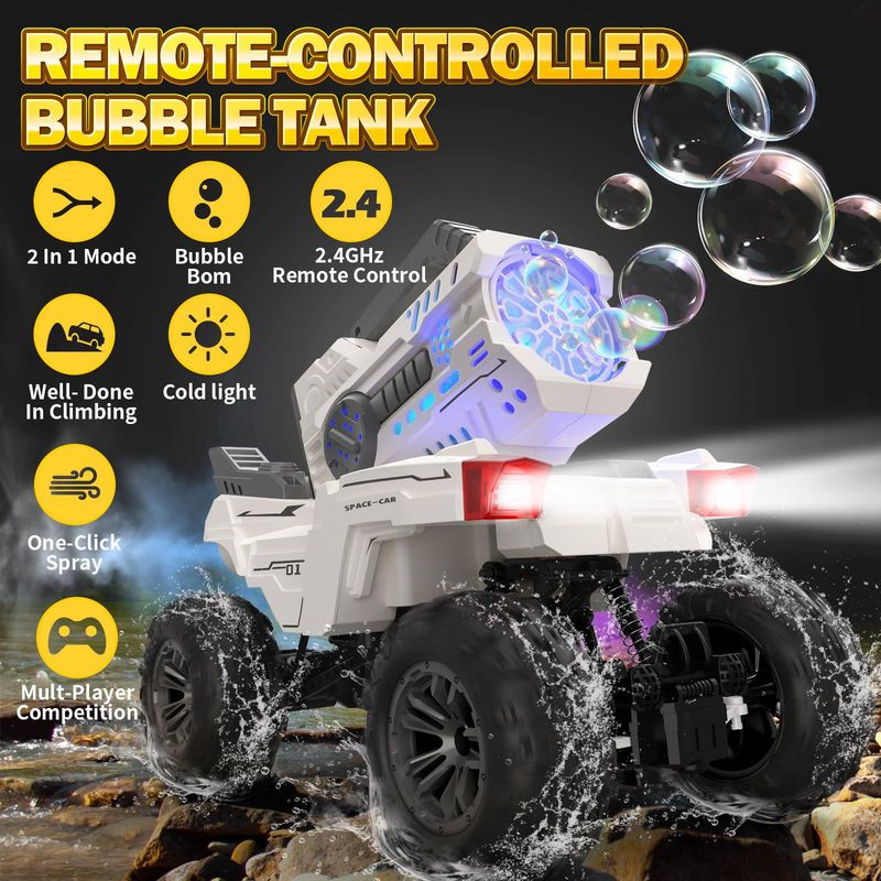 New Electric Remote Control Bubble Climbing Spray Chariot 2-in-1 Toy Launch Bubble Boy Toy_voghion.com